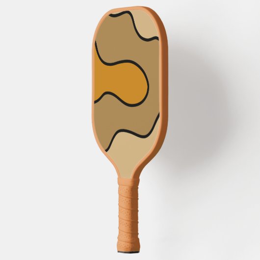Aangepaste naam Oranje Tan Black Design Pickleball Paddle (Links)