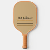 Aangepaste naam Oranje Tan Black Design Pickleball Paddle (Achterkant)