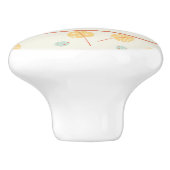 Aangepaste naam oranje tropische bladeren crème keramische knop (Zijkant)