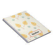 Aangepaste naam oranje tropische bladeren crème notitieboek (Rechterzijde)