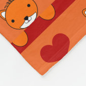 Aangepaste naam oranje vossen rode hartenstrepen fleece deken (Hoek)