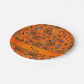 Aangepaste naam oranje wegfietsen papieren bordje (Gekanteld)