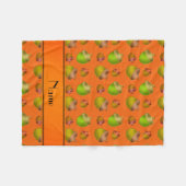 Aangepaste naam oranje zuren fleece deken (Voorkant (Horizontaal))