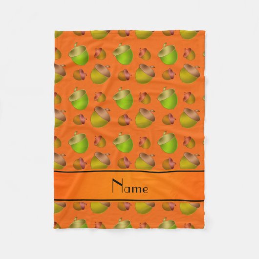Aangepaste naam oranje zuren fleece deken (Voorkant)