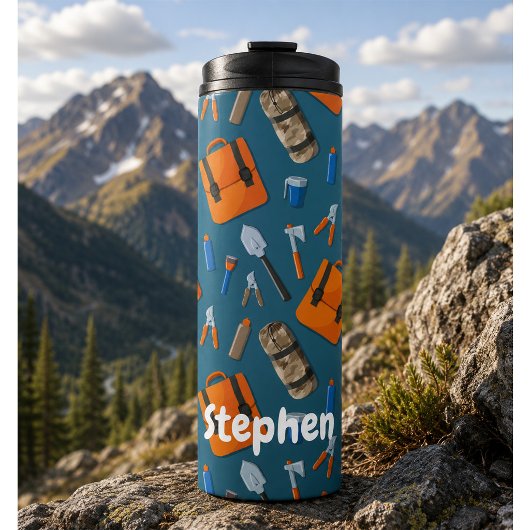 Aangepaste naam Outdoor Gear-patroon Thermosbeker