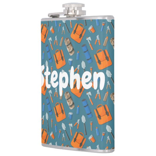 Aangepaste Naam Outdoor Gear Pattern Vinyl Heupfles (Links)