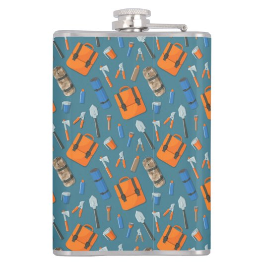 Aangepaste Naam Outdoor Gear Pattern Vinyl Heupfles (Achterkant)