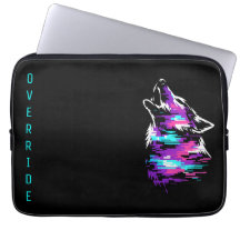Aangepaste Naam Override Glitch Wolf Cyberpunk Lap