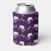 Aangepaste naam paars bowlingpatroon blikjeskoeler (Blikje Achterkant)