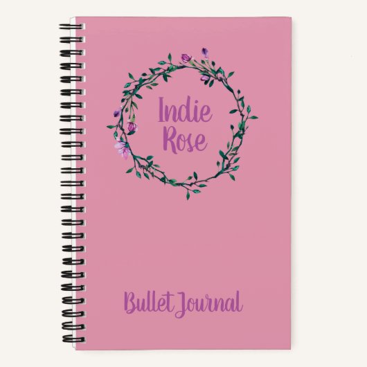 Aangepaste naam Paars Bullet Journal Notitieboek (Voorkant)