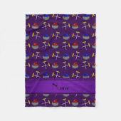 Aangepaste naam paars curling patroon fleece deken (Voorkant)