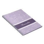 Aangepaste naam Paars en White Floral notebook Notitieboek (Rechterzijde)