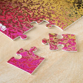 Aangepaste naam paars goud metaalachtige abstract legpuzzel (Zijkant)