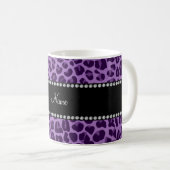 Aangepaste naam paars leopard patroon koffiemok (Voorkant rechts)