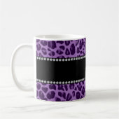 Aangepaste naam paars leopard patroon koffiemok (Links)