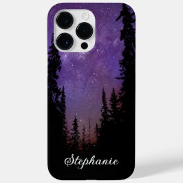 Aangepaste naam Paars Night Sky Forest Milky Way H Case-Mate iPhone 14 Pro Max Hoesje