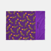 Aangepaste naam paars platypuspatroon fleece deken (Voorkant (Horizontaal))