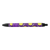 Aangepaste naam paars softballpatroon zwarte inkt pen (Voorkant)