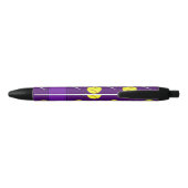 Aangepaste naam paars softballpatroon zwarte inkt pen (Achterkant)