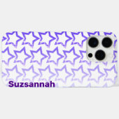 Aangepaste naam Paars Star-patroon Case-Mate iPhone Case (Achterkant (horizontaal))