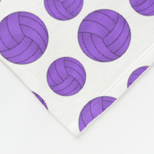 Aangepaste naam paars volleybalpatroon fleece deken (Hoek)