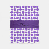 Aangepaste naam paars volleybalpatroon fleece deken (Voorkant)