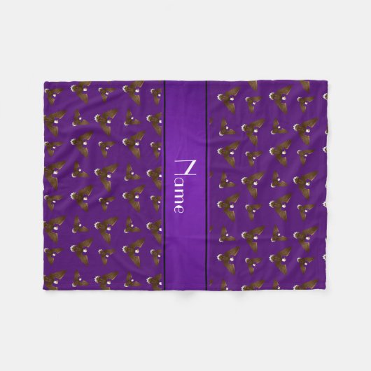 Aangepaste naam paarse adelaars fleece deken (Voorkant (Horizontaal))