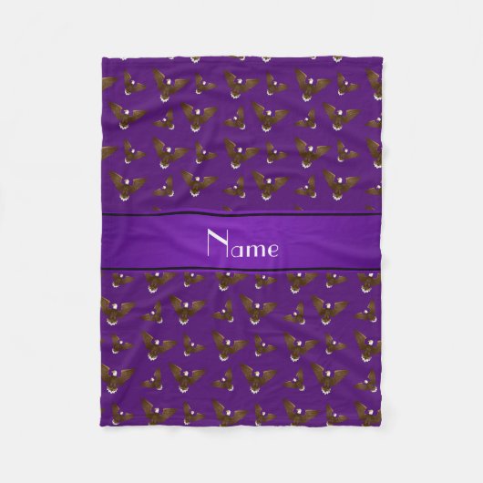 Aangepaste naam paarse adelaars fleece deken (Voorkant)