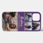 Aangepaste naam Paarse Beste Vrienden Foto Collage Case-Mate iPhone Case (Achterkant (horizontaal))