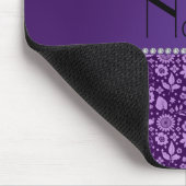Aangepaste naam paarse bloemen bladeren muismat (Hoek)