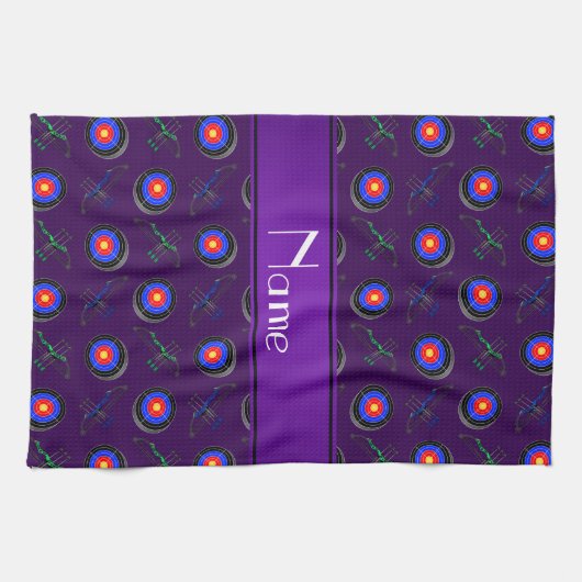 Aangepaste naam paarse boogkunst theedoek (Horizontaal)