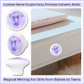 Aangepaste Naam Paarse Fairy Princess Keramische K Keramische Knop