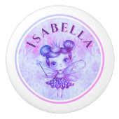 Aangepaste Naam Paarse Fairy Princess Keramische K Knop (Voorkant)