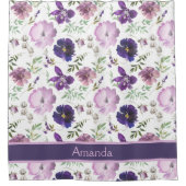 Aangepaste naam Paarse flessenpatroon Elegant Bath Douchegordijn (Voorkant)