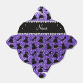 Aangepaste naam paarse glitter high heels jurk bedankdoosjes (Uitgevouwen)