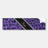 Aangepaste naam paarse glitter leopard spots bumpersticker (Voorkant)