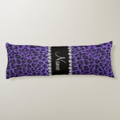 Aangepaste naam paarse glitter leopard spots lichaamskussen (Achterkant)