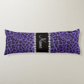 Aangepaste naam paarse glitter leopard spots lichaamskussen (Voorkant)