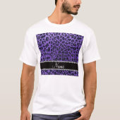 Aangepaste naam paarse glitter leopard spots t-shirt (Voorkant)