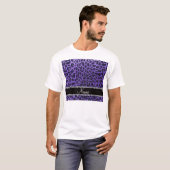 Aangepaste naam paarse glitter leopard spots t-shirt (Voorkant volledig)