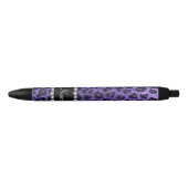 Aangepaste naam paarse glitter leopard spots zwarte inkt pen (Voorkant)