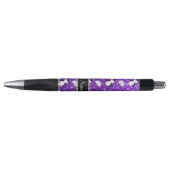 Aangepaste naam paarse glitter pinguïns igloos pen (Voorkant)