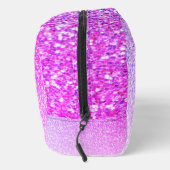Aangepaste naam Paarse glitter textuurpatroon Toilettasje (Rechts)