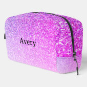 Aangepaste naam Paarse glitter textuurpatroon Toilettasje (Rechterhoek)