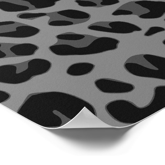 Aangepaste naam paarse glitter zwarte luipaard poster (Hoek)