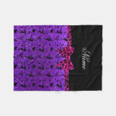 Aangepaste naam paarse glittergymnastiek roze boog fleece deken (Voorkant (Horizontaal))
