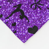 Aangepaste naam paarse glittergymnastiek roze boog fleece deken (Hoek)