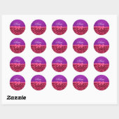 Aangepaste naam paarse glitterroze leopleboog ronde sticker (Vel)