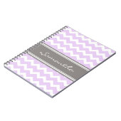Aangepaste naam Paarse grijze Chevron-laptop Notitieboek (Linkerzijde)