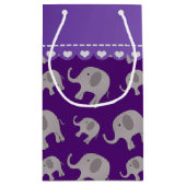 Aangepaste naam paarse grijze olifanten klein cadeauzakje (Achterkant)